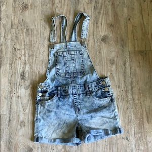 Justice denim washed overalls